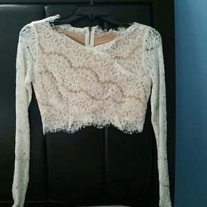 Lace top with nude cover underneath new with tags